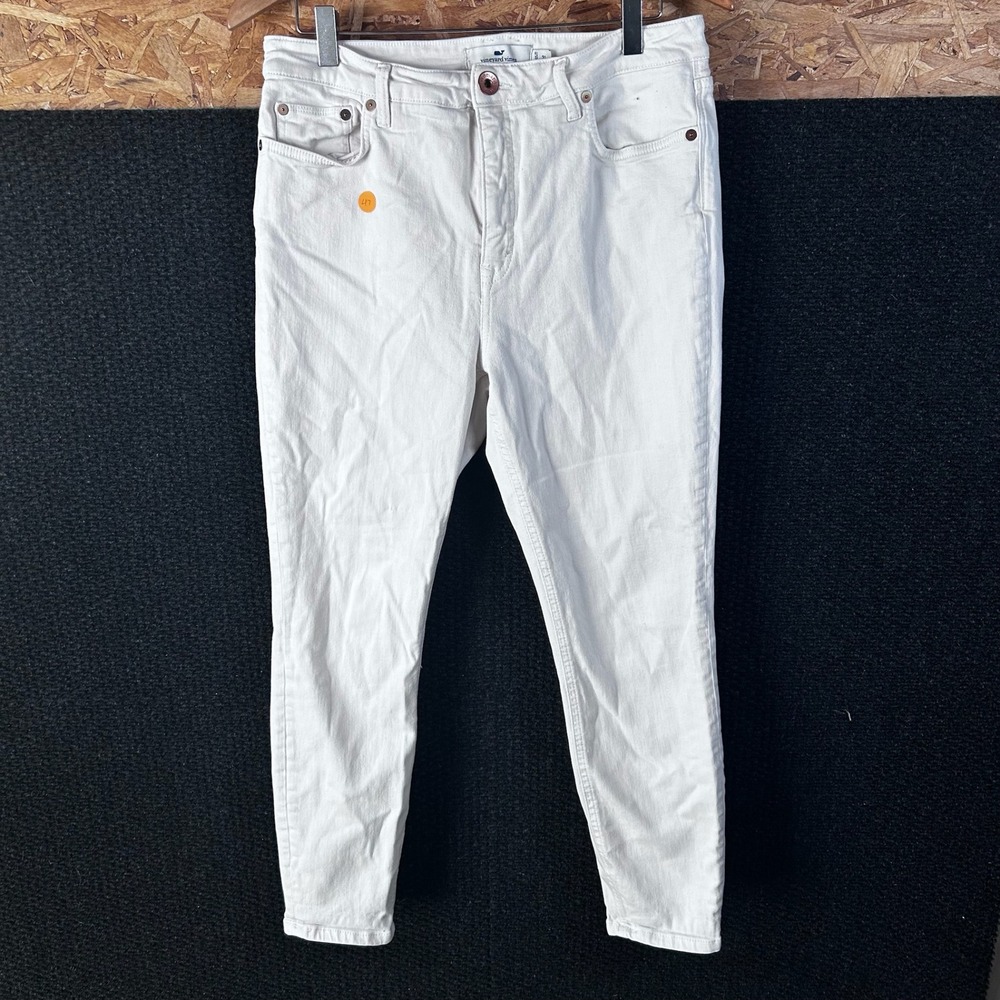 Vineyard Vines Womens Skinny Jeans White High Rise Denim Pants Size 31